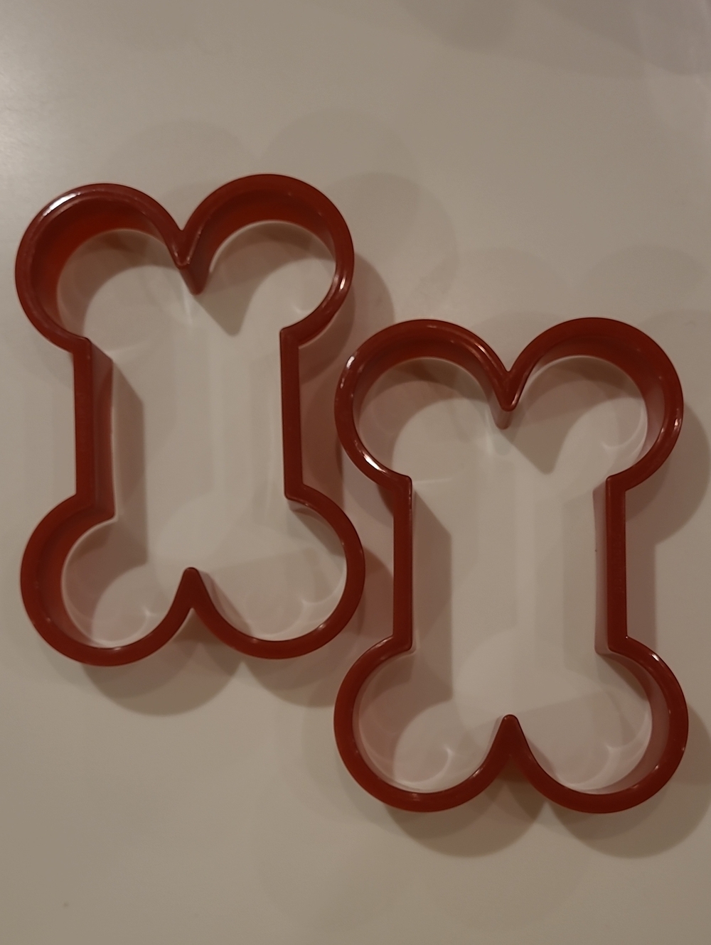 Set Of Red Dog Bone Shaped Cookie Cutters